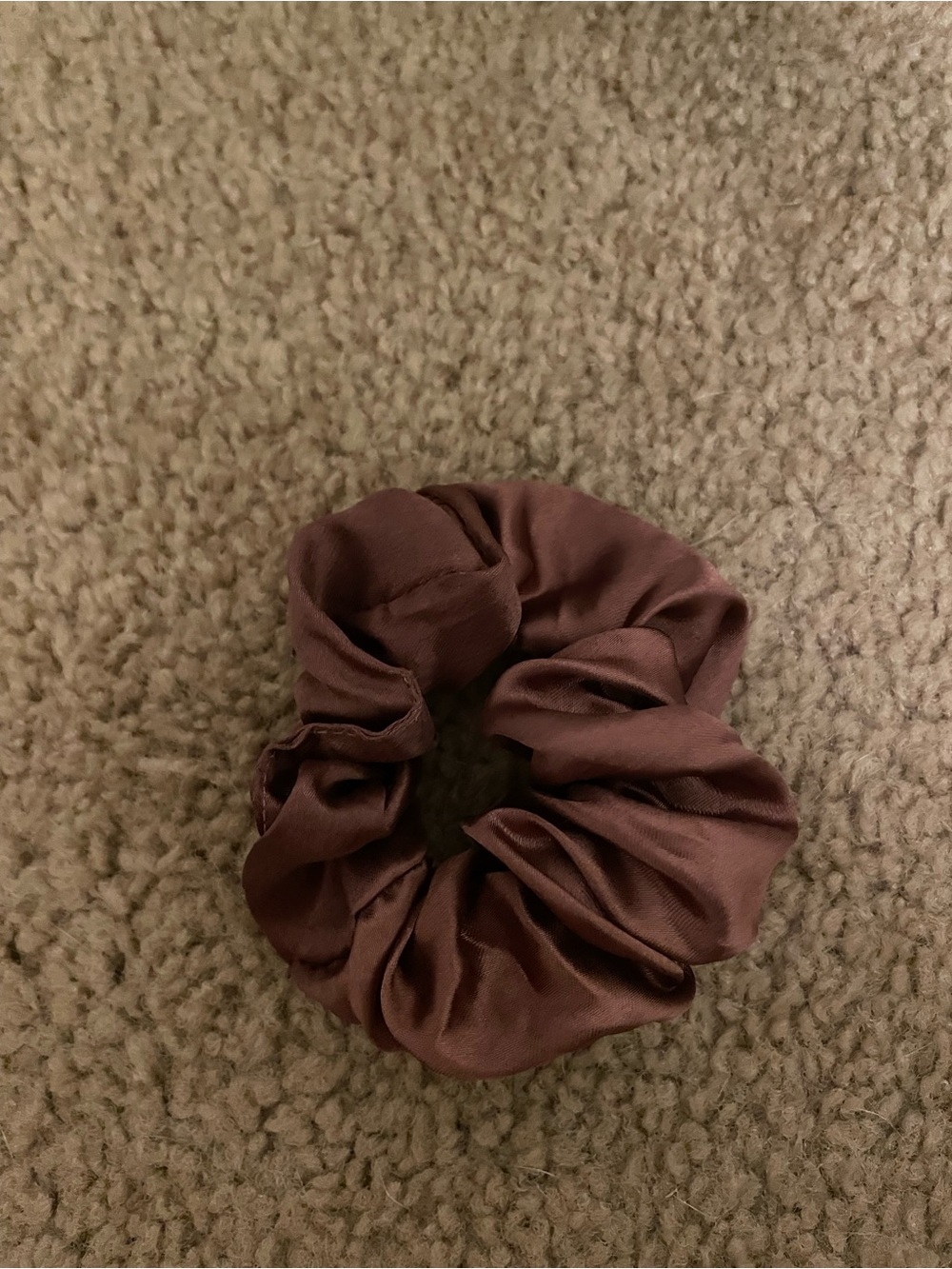 Brown Satin Hair Scrunchie - Women Accessories